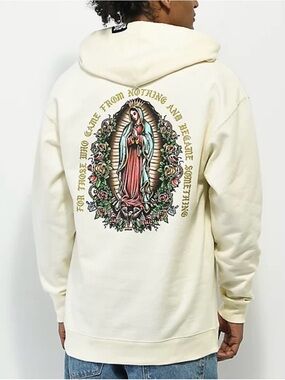 DGK Cream Guadeloupe Bones Pullover Hoodie with Subtle Logo